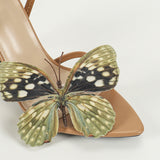 Women's Pointed Three-Dimensional Butterfly Paint And Fine High-Heeled Sandals Women's Elegant Apricot High Heels HZ0115