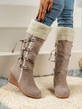 Large-Size Lady Cotton Boots After Matte Tuxedo High Boots Sleeve Slope And Snow Boots HZ0115