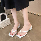 Clip Cool Slippers Women 2025 Summer New Fashion Outside The Square Head And Anti-Slip Beach Flip-Flops HZ0115