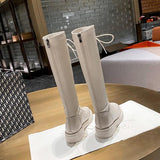 White Boots Women's New Knight Boots In Autumn And Winter 2025 Are Thin British Style Martin Boots But Knee Boots HZ0115