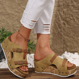 Large-Size Thick Bottom Slope With One Word With Slippers 2025 Summer New Buckle With Light Soaked Beach Toe Women's Shoes HZ0115