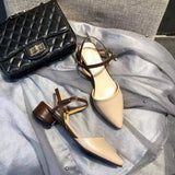 2025 Summer New Women's Fairies Coarse Heel One-Word With The Back Of The Air Cool Evening Shoes Single Shoes HZ0115