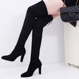 2025 New Autumn And Winter Large Size Over The Knee Boots High And Sharp Sharpened Zipper Women Boots HZ0115