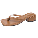 Clip Cool Slippers Women 2025 Summer New Fashion Outside The Square Head And Anti-Slip Beach Flip-Flops HZ0115