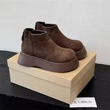 Increase The Simple Non-Slip Cotton Boots Women 2025 Elegant Temperament Simple Solid Color Round Head Snow Boots High Value HZ0115