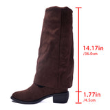 Coarse And Cowboy Boots 2025 New Autumn And Winter Large-Size High-Tube Trouser Boots HZ0115