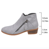 Tling-Faced Martin Boots 2025 Autumn And Winter New Coarse Heel Side Zipper Large Size 43 Yards Female Short Boots HZ0115