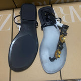 ZA2025 New Beautiful Jacket Sandals Women's Shoes Net Red The Same Grape Metal Buckle Silver Pin Roman Shoes HZ0115