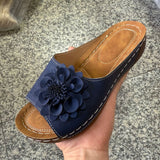 2025 Summer New Large-Size Lady Thick-Soled Sandals Help Flowers Decorated With Ultra-Light Polyurethane Soles HZ0115