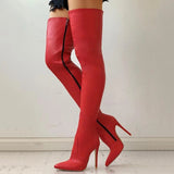 2025 Autumn And Winter New Pointed Side Zipper Slender High With Large Size Over Knee Boots Girl Boots HZ0115