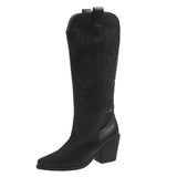 Women's Boot Embroidered LongͲ Boots 2025 Female Knight Boots Coarse And High With Western Cowboy Vintage Tide Boots HZ0115