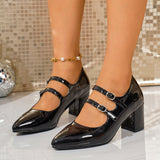 Large-Size Retro Mary Jane Women's Shoes 2025 Autumn New French Heel Red Single-Shoe Women's Thick Heels HZ0115