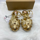 ZA Home 2025 New Ins Fashion Show Gold With Simple Toe Women's Shoes Sandals HZ0115