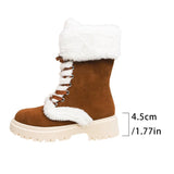 Large-Size Autumn And Winter Hair To Keep Warm Thick Bottom Boots Comfortable Round Head With Snow Boots Woman HZ0115