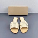 ZA Home 2025 New Women's Shoes French High-End Slippers New Cross-Slip Shoes With Comfortable Flat Sandals HZ0115