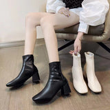 Korean Version Of The Head Thick And Short Boots Woman New Fashion Zipper High And Martin Boots HZ0115