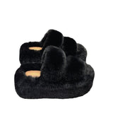 7Cm Thick-Bottomed Fur Slippers Wearing Autumn New Fashion Slope And Loose Cake Bottom-Size Cotton Slippers HZ0115