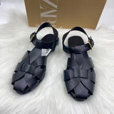 ZA Home 2025 New Leather Big Head Sandals Women Summer Wide Fat Feet Soft Low Pure Bag Heel Head Cow HZ0115