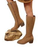 Temperament Knight Boots Women's High Boots 2025 Autumn And Winter With Coarse And Knee New Boots HZ0115