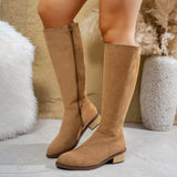 Coarse And Small Man Showing Thin Velvet Over The Knee Boots Female Side Zipper High Heel Long Barrel Fashion Boots Wish HZ0115