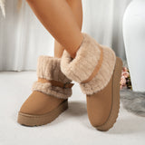 2025 Autumn And Winter New Fashion Plus Velvet Wool Thick Middle-Capped Female Snow Boots HZ0115