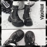 Sub-Cultural Chain Rivets Sweet And Cool Ins Diablo Martin Boots 2025 New Small Mangour Height JK Punk Boots HZ0115