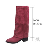 Coarse And Cowboy Boots 2025 New Autumn And Winter Large-Size High-Tube Trouser Boots HZ0115
