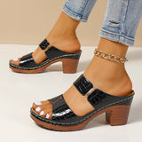 Large-Size High-Heeled Women Cool Drag 2025 Summer New Coarse And Fish Mouth Socket Foot Slippers Women HZ0115