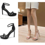 2025 New Summer Net Red High Heels With Sexy 12Cm Fine And Silver Waterproof Table Sandals Woman HZ0115