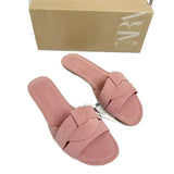 ZA Home 2025 New Wearing Sandals Women's Fashion Leather Shoes HZ0115