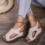 Large-Size Slope Heel Sandals Women 2025 Summer Sandals New Thick Bottom Slope And Fish Mouth Sandals HZ0115