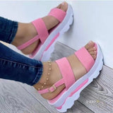 New 2025 Slope And Casual Buckle Beach Sandals And Roman Style Sandals Women HZ0115