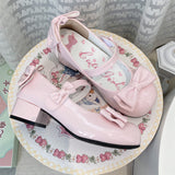 Super Fairy Temperament Sweet Coarse Leather Shoes Women 2025 Summer New Round Head Cute Bow Lo Shoes Mary Jane HZ0115