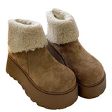 Cotton Boots Women 2025 Winter New Super Fire Retro Plus Velvet Small Thick Bottom Leisure Warm Snow Boots Winter HZ0115