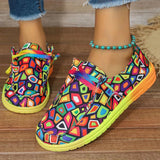 2025 New Large-Size Lace With Color Low-Top Single Shoes Women Graffiti Slacker Canvas Flat-Soled Single Shoes HZ0115