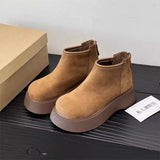Increase The Simple Non-Slip Cotton Boots Women 2025 Elegant Temperament Simple Solid Color Round Head Snow Boots High Value HZ0115