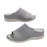 Thick Bottom Cool Slippers Wearing Elastic Fly-Weaving Air-Breed Soft Base Casual Drag 41-43 Code HZ0115