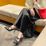 Spring And Autumn 2025 New Sharp-Colored Silk Satin Light Mouth With Back Air Water Drill High Heel Women's Fine Heel Single Shoes HZ0115