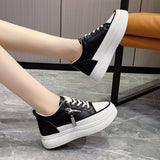 2025 Spring And Summer New Small 100 Shoes Fashion Zipper Thick Bottom Tie Lady Casual Sneakers HZ0115