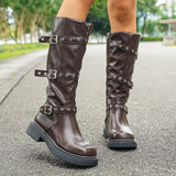 Rival Trouser Boots Women 2025 Thin Thick Bottom Punk Wind But Knee Boots High-Sleeches Knight Boots HZ0115