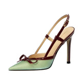French Temperament Bow High Heels Women 2025 Pointed Thin And Sexy Fairy Wind With Buckle Head Sandals HZ0115