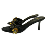 ZA Home 2025 New Cow Skin Flowers Exposed Toe And Cool Slippers Outside Wearing High Heels Sandals Women HZ0115