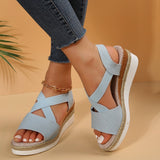 2025 Large-Size Women's Shoes Summer Hemp Rope Grass Tight With Thick Bottom Slope And Fish Mouth Sandals Beach Shoes HZ0115