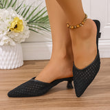 New 2025 Summer Half Drag Women's Shoes 43 Large Breathable High Heel Slippers Sexy Slippers HZ0115