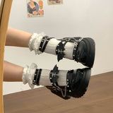 Goth JK Girl With Sweet Cool Wind Single Shoes Spring And Autumn New Retro British Style Increased Thin Mary Precious Shoes HZ0115