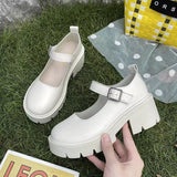 Spring And Summer 2025 JK Uniform Shoes To Increase The Thick Bottom Of The Student Mary Jane High-Heeled Retro Single Shoes English HZ0115