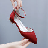 2 Cm Flat Hedsley Casual Tip Hollow Sandals Low Heeled White Mandible Buckle Bride Wedding Shoes HZ0115