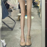 French Coarse Heeled Single Shoes Women's Autumn With A Shallow Mouth Patent Leather High Heel Mary Treasure Shoes HZ0115