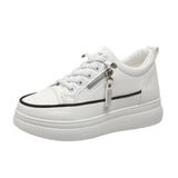 2025 Spring And Summer New Small 100 Shoes Fashion Zipper Thick Bottom Tie Lady Casual Sneakers HZ0115