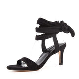 Bonded Sandals Women 2025 New Korean Version Of High-Heeled Sandals Women's Fine Heel Sex Cross-Tie Women's Shoes HZ0115